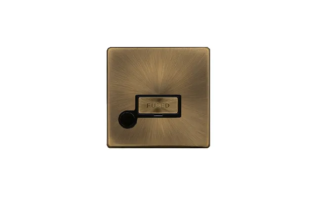 Click Definity 13a Ingot Fused Connection Unit With Optional Flex Outlet Antique Brass Cover Plate Black Insert