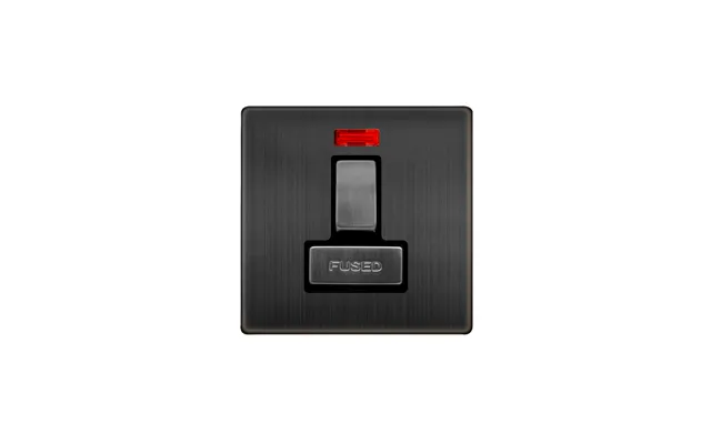 Click Definity 13a Ingot Switched Fused Connection Unit With Neon Matt Bronze Cover Plate Black Insert