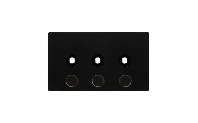 Click Definity 3 Gang Unfurnished Dimmer Plate & Knobs Matt Black