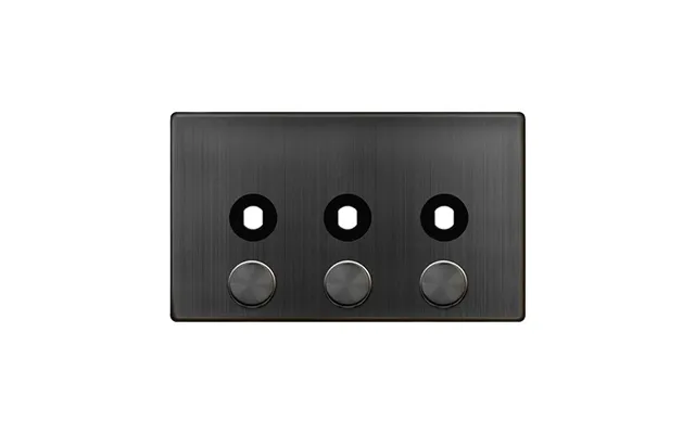 Click Definity 3 Gang Unfurnished Dimmer Plate & Knobs Matt Bronze