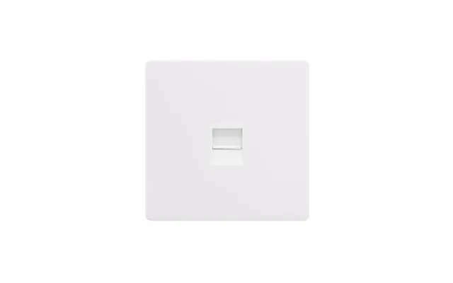 Click Definity Single Telephone Secondary Outlet Polar White Cover Plate Polar White Insert