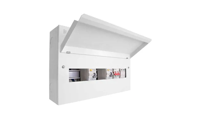 Click Elucian 18 Way Metal Consumer Unit With 100a Mains Switch 2 X 80a 30ma Rcd 2 Pole Spd 10 Useable Ways