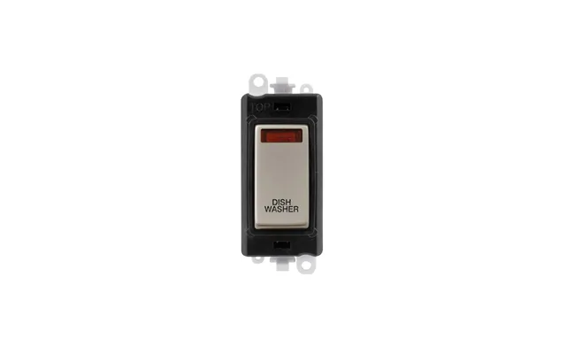 Click Gridpro 20ax Pearl Nickel Dp Switch Module With Neon Dishwasher Insert Black