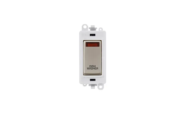 Click Gridpro 20ax Pearl Nickel Dp Switch Module With Neon Dishwasher Insert Polar White