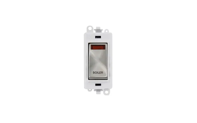 Click Gridpro 20ax Satin Chrome Dp Switch Module With Neon Boiler Insert Polar White