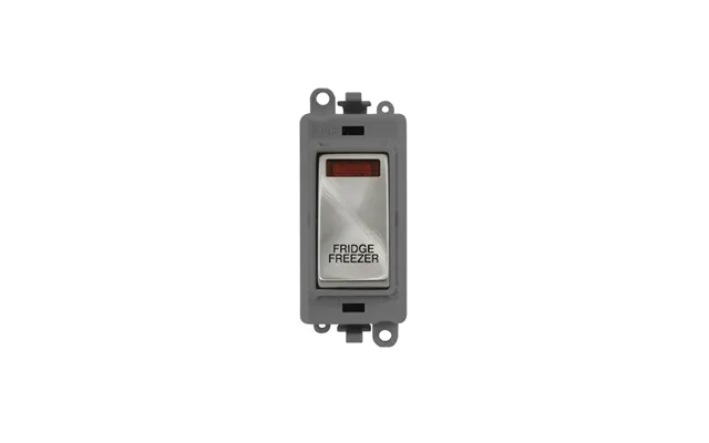 Click Gridpro 20ax Satin Chrome Dp Switch Module With Neon Fridge Freezer Insert Grey