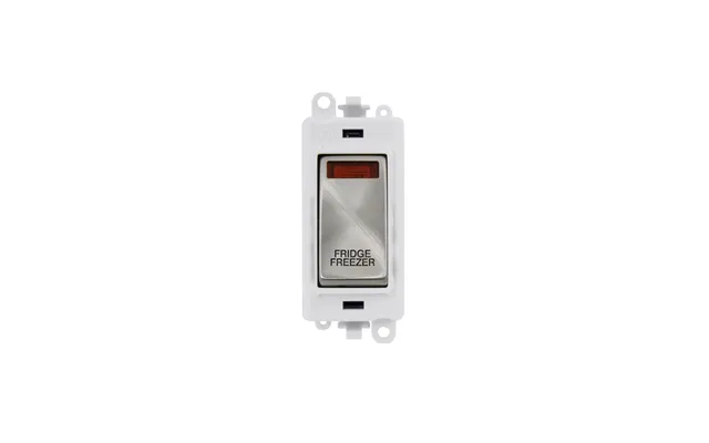 Click Gridpro 20ax Satin Chrome Dp Switch Module With Neon Fridge Freezer Insert Polar White