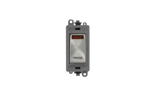 Click Gridpro 20ax Satin Chrome Dp Switch Module With Neon Fridge Insert Grey