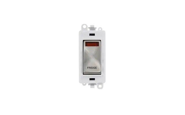 Click Gridpro 20ax Satin Chrome Dp Switch Module With Neon Fridge Insert Polar White