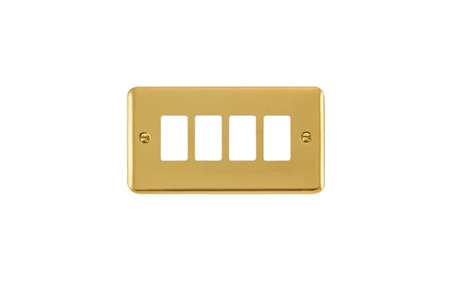 Click Gridpro Deco Plus 4 Gang Frontplate Polished Brass