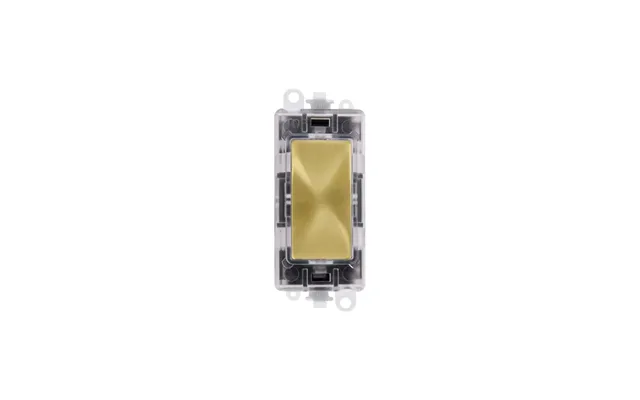 Click Gridpro Satin Brass Transparent Illuminated Blank Module Insert Red Led