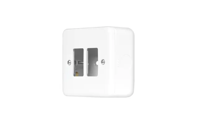 Click Metal Clad Pro 2 Gang Gridpro Front Plate Box Polar White