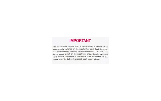 Industrial Signs Residual Current Device Testing Label 130mm X 60mm Pack Of 10