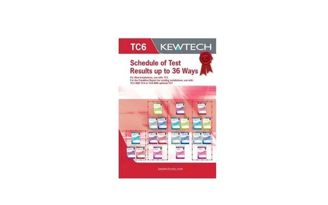 Kewtech Tc6 Schedule Of Test Results Upto 36 Ways