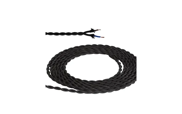 Luxuria Glorelle 1m Black Braided Twisted 2 Core 0.75mm Cable