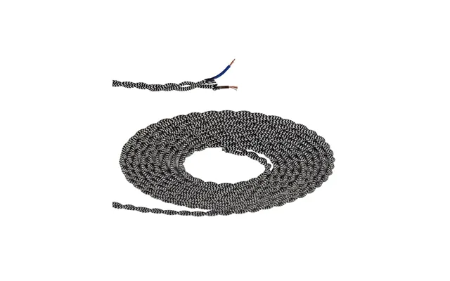 Luxuria Glorelle 1m Black & White Wave Stripe Braided Twisted 2 Core 0