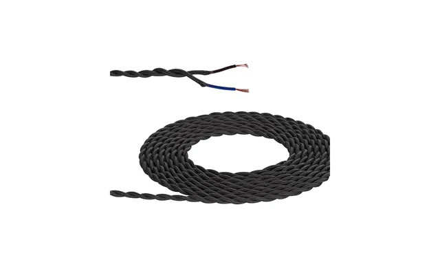 Luxuria Glorelle 1m Grey Braided Twisted 2 Core 0.75mm Cable