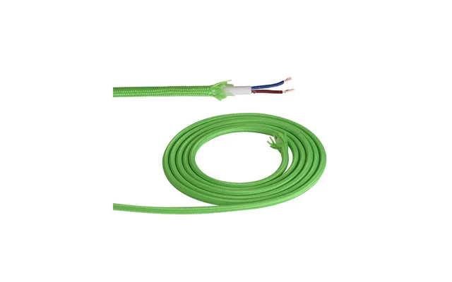 Luxuria Glorelle 1m Lime Green Braided 2 Core 0.75mm Cable