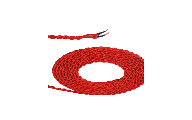 Luxuria Glorelle 1m Red Braided Twisted 2 Core 0.75mm Cable