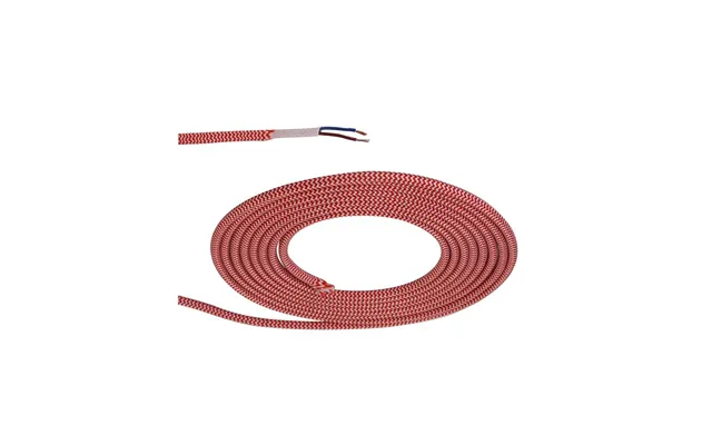 Luxuria Glorelle 1m Red & White Wave Stripes Braided 2 Core 0