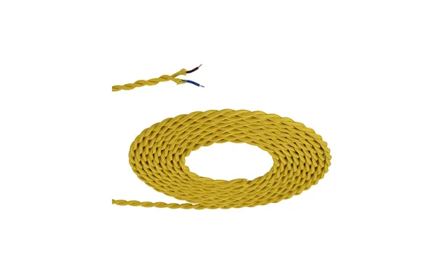 Luxuria Glorelle 1m Yellow Braided Twisted 2 Core 0.75mm Cable