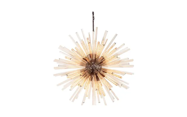 Luxuria Seneca 120cm 32 Light E27 Round Pendant Brown Oxide Champagne Glass