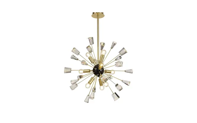 Luxuria *lambert 60cm Pendant Sputnik 9 Light E14 Brushed Gold & Gloss Black Crystal