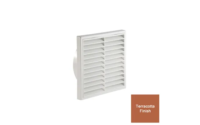 Manrose 100mm Dual Grille Fixed Louvre Fitting Terracotta