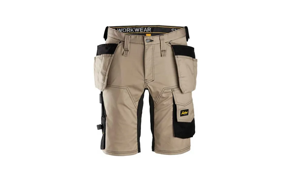 Snickers 6141 Aw Stretch Shorts Hp Khaki Black Size 62