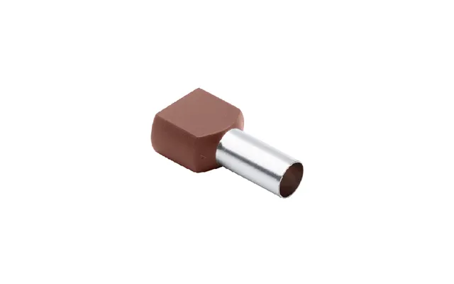 Twin Bootlace Ferrules 10mm Brown