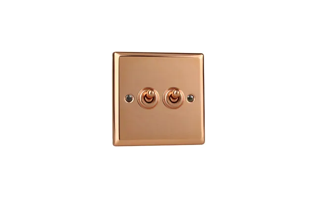 Varilight Urban 2g 10a Toggle Polished Copper Insert Copper Standard Plate