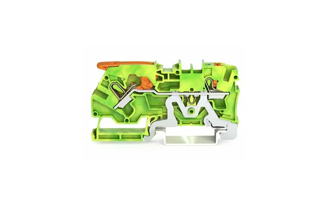 Wago Lever Din Rail Through Terminal 4mm Green Yellow