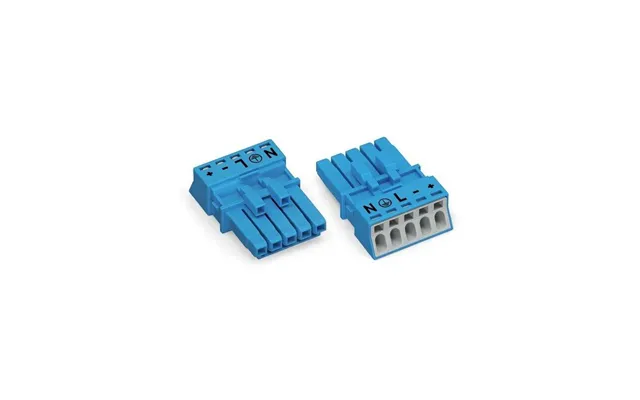 Wago Winsta Socket Without Strain Relief Housing 5 Pole Blue Pack Of 50