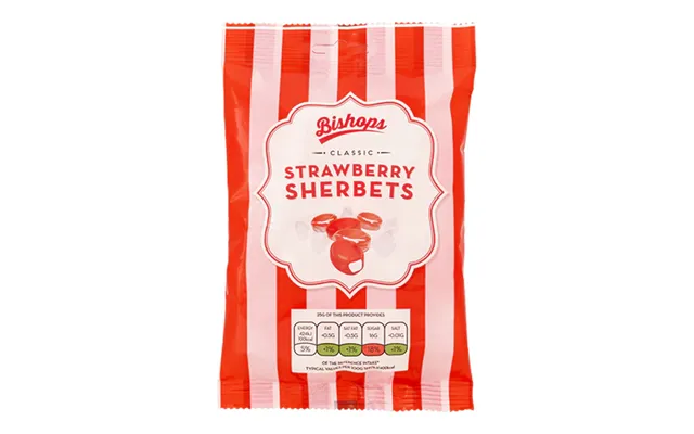 Bishops Strawberry Sherbets 140g Assorted Pack - Pack Of 1