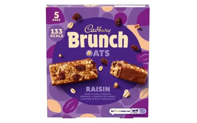 Cadbury Brunch Raisin Bars 5 X 28g