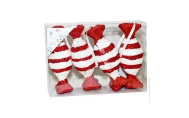 Candy Cane Christmas Hangers Assorted Designs 4 Pack - Horizontal Stripe