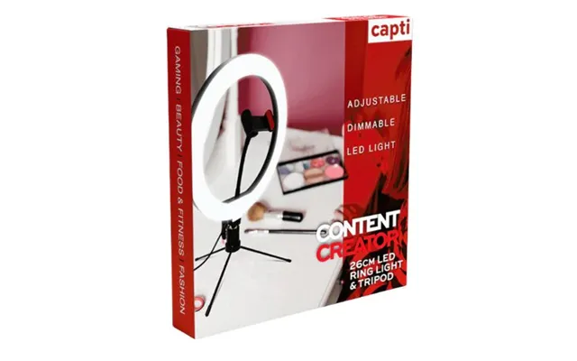 Capti Content Creator Led Ring Light & Tripod 26cm