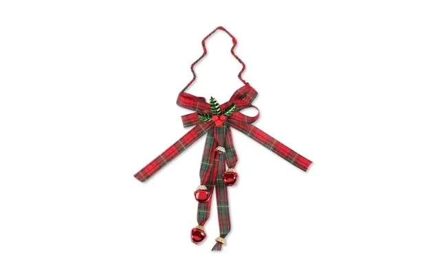 Christmas Bell Tartan Hanger Decoration - Red