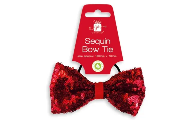 Christmas Festive Red Sequin Bow Tie