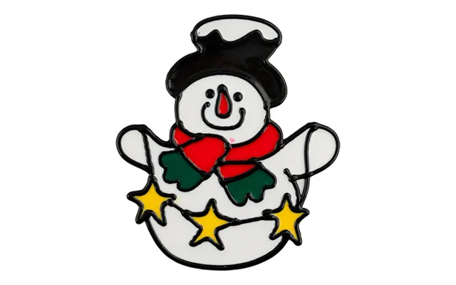 Christmas Gel Window Stickers Assorted Designs - Snowman And Stars