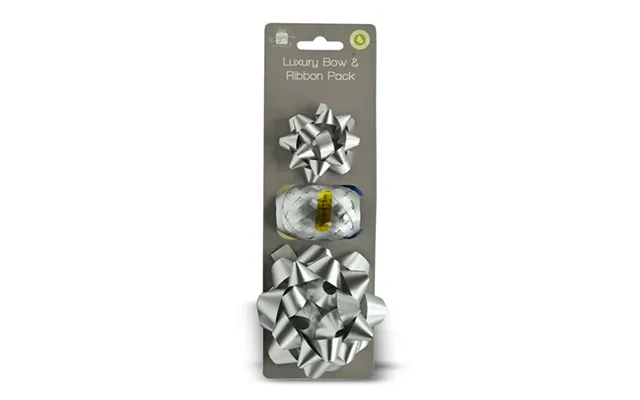 Christmas Luxury Bow & Ribbon Pack Assorted Colours - Silver