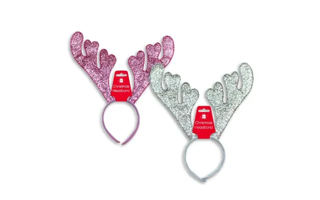 Christmas Reindeer Sequin Headband Assorted Colours - Silver