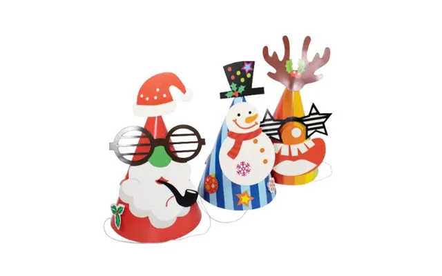 Christmas Time Christmas Party Hats 3 Pack Assorted Designs - Snowman