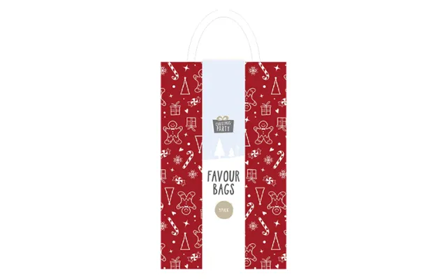 Christmas Treat Party Bags 4 Pack Assorted Styles - Red
