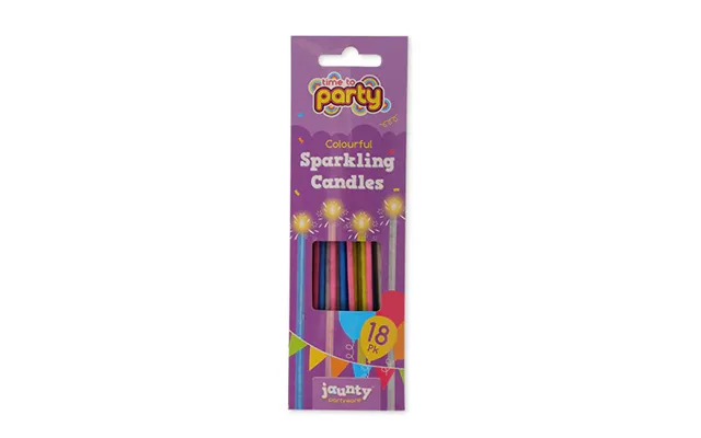 Colourful Sparkling Celebration Candles 18 Pack