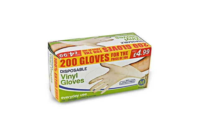 Disposable Vinyl Gloves 200 Pk