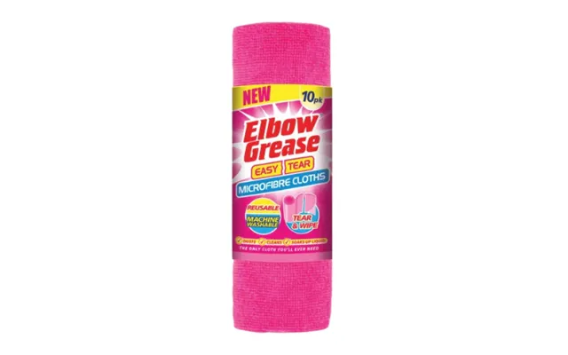 Elbow Grease Easy Tear Microfibre Cloth Pink 10pack