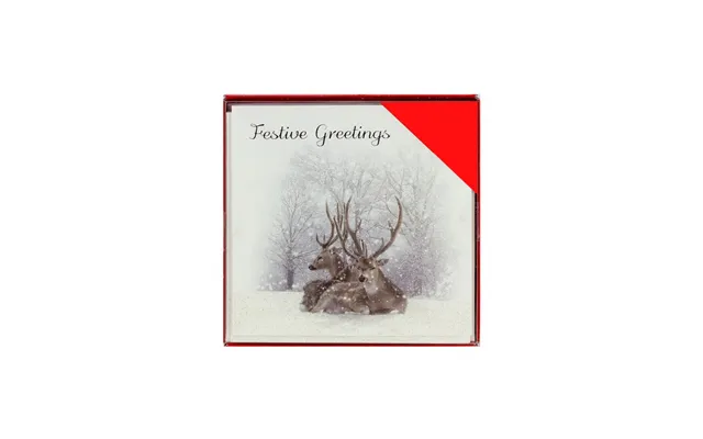 Festive Greetings Stag Christmas Cards Pack Of 12