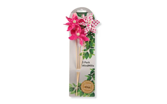 For The Love Of Gardening Mini Windmills 3 Pk - Pink