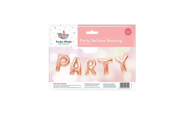 Funky Whale Foil Party Balloon Bunting 16 Assorted Colours - Rose Gold
